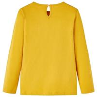 Kindershirt met lange mouwen regenboogprint 92 okerkleurig - thumbnail