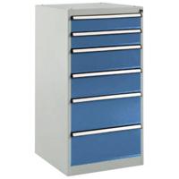 Manuflex SP1142.5007 Lade kast BASETEC stationair, gebruiksh. 900 mm met 6 lades, in stralend blauw RAL 5007 - thumbnail