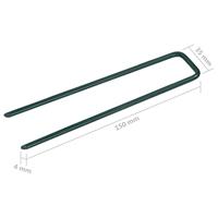 VidaXL Kunstgraspennen 100 st u-vormig ijzer - thumbnail