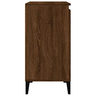 Nachtkastjes 2 st 40x35x70 cm bewerkt hout bruin eikenkleur