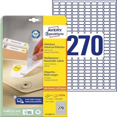 Etiket Avery L4730REV-25 17.8x10mm wit 6750 etiketten