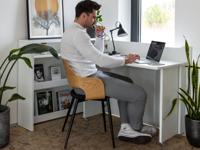 Uitklapbaar bureau CONCEPTION PRO mat wit rechts - thumbnail