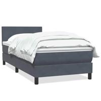 Boxspring met matras fluweel donkergrijs 90x210 cm - thumbnail