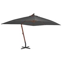 VidaXL Zweefparasol met houten paal 400x300 cm antracietkleurig - thumbnail