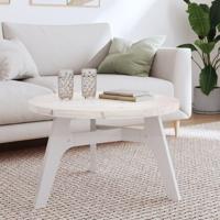 Tafelblad rond 70x3 cm massief grenenhout wit - thumbnail