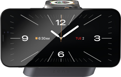 ZENS Aluminium Series Magnetic Wireless Nightstand Charger Pro 2 ZEDC28B/00 Inductie lader Zwart