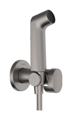 Hansgrohe bidethanddouche 1jet S EcoSmart voor koud water met porter en doucheslang 125 cm, Brushed Black Chrome