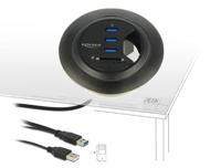 DeLOCK In-Desk Hub 3 Port USB 3.0 + 2 Slot SD Card Reader kaartlezer - thumbnail