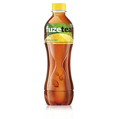 Fuze Tea frisdrank, bruisend, fles van 40 cl, pak van 12 stuks, zwarte thee