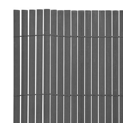 VidaXL Tuinafscheiding dubbelzijdig 90x300 cm pvc grijs