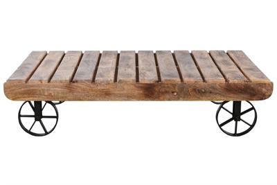 Hoofdtafel Home ESPRIT Zwart Natuurlijk Metaal Mangohout 130 x 80 x 32 cm