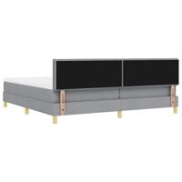 Boxspringbed met matras en LED stof lichtgrijs 200x200 cm - thumbnail