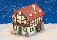 Wurm lichthuis molen van porselein, kleurrijk (B/H/D) 12x14x16cm - thumbnail