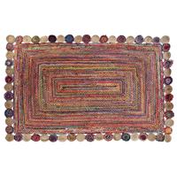 Tapijt DKD Home Decor Katoen Multicolour Jute (200 x 290 x 1 cm) - thumbnail