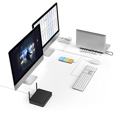 Hama USB C docking station 10 poorten (USB hub 4x USB A, 2x USB-C, 2x HDMI, 1x DisplayPort DP, 1x LAN/Ethernet, 10-in-1 hub met PD, 5 Gbit/s, 4K voor pc, notebook, Windows en Mac, 10 poorten) zilver