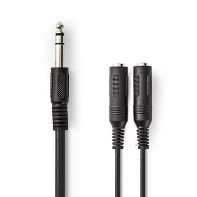 Nedis Stereokabel 6,35 mm male naar 2x female 20 cm