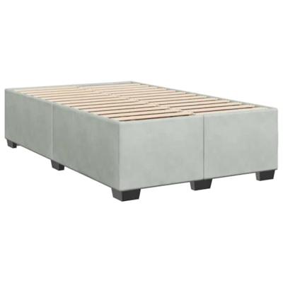 Boxspring met matras fluweel lichtgrijs 120x190 cm