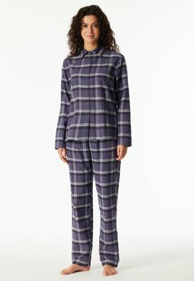 Schiesser dames pyjama flanel - Select Premium - Katoenen doorknoop pyjama lange mouwen - 36 - Paars - 36 - 36 - 36 - 36 - 36 - 36 - 36 - 36