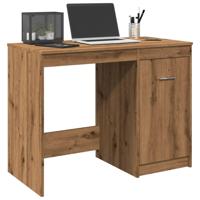Bureau 100x50x76 cm bewerkt hout artisanaal eikenkleur - thumbnail