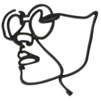 Light & Living wanddecoratie face zwart 45 cm | 4 stuks - thumbnail