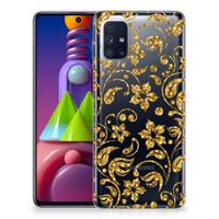 Samsung Galaxy M51 | TPU Case | Gouden Bloemen - thumbnail