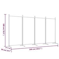 Kamerscherm met 4 panelen 346x180 cm stof zwart - thumbnail