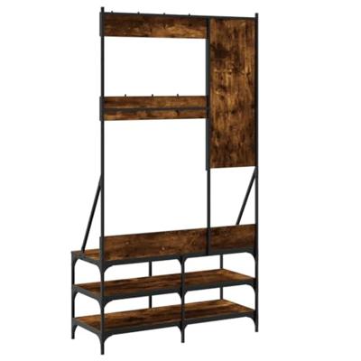 VidaXL Kledingrek met schoenenrek 100x40x184 cm gerookt eikenkleurig