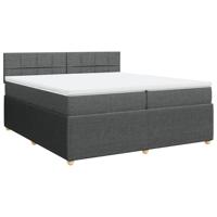 Boxspring met matras stof donkergrijs 200x200 cm - thumbnail