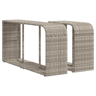 11-delige Loungeset met kussens poly rattan lichtgrijs