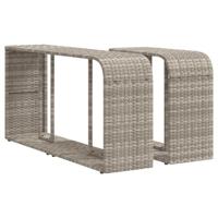 10-delige Loungeset met kussens poly rattan lichtgrijs - thumbnail