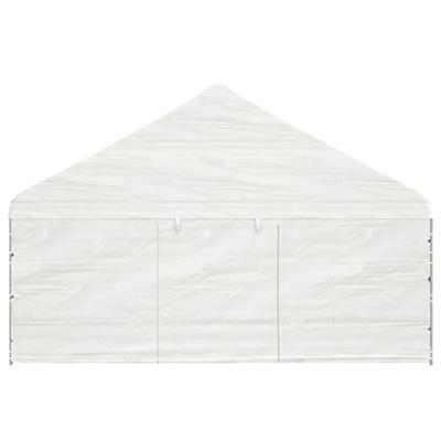Prieel met dak 8,92x5,88x3,75 m polyetheen wit