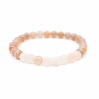 Edelsteen Armband Zonnesteen/ Roze Aventurijn - thumbnail