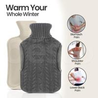 Generise Grijze Warmwater kruik met Hoes en handwarmer - 2 liter - thumbnail