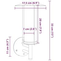 VidaXL Buitenwandlamp roestvrij staal zwart - thumbnail