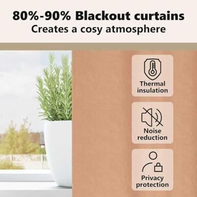 VidaXL Zwart-out gordijnen met ringen 2 pcs licht bruin 225 x 140 cm