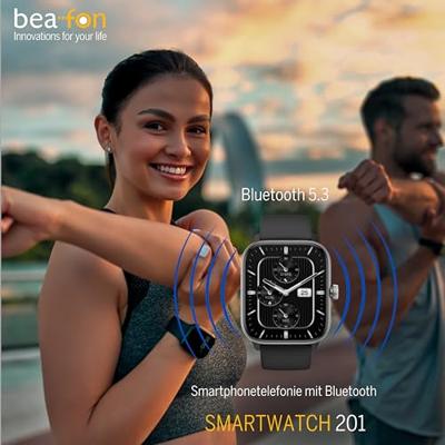 Smartwatch beafon WATCH 201 1,85" Zwart Zilverkleurig