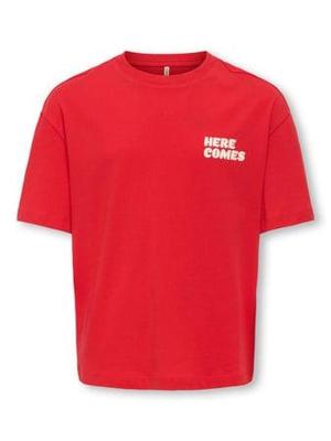 Kids ONLY winter top meisjes - rood - KogEllie - oversize fit, korte mouw