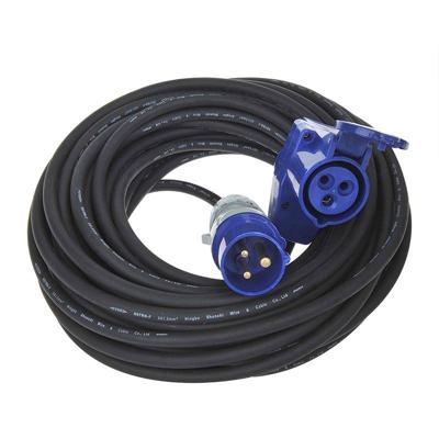 CEE verlengkabel 30M met haakse contrastekker + Schuko stopcontact 373546