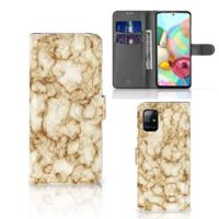 Samsung Galaxy A71 | Bookcase | Marmer Goud - thumbnail