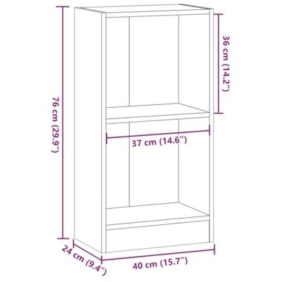 Boekenkast 40x24x76 cm bewerkt hout oud houtkleurig