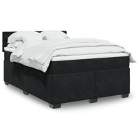Boxspring met matras fluweel zwart 140x200 cm - thumbnail