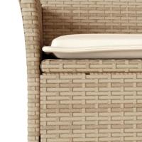 11-delige Tuinset met kussens poly rattan en glas beige - thumbnail