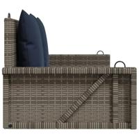 Schommelbank met kussens 119x56x48 cm poly rattan grijs - thumbnail