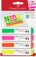 Faber Castell Textielmarker Neon - set 4 stuks - thumbnail