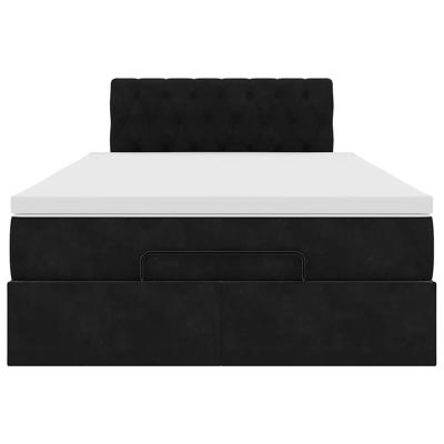 Ottoman bed met matras en LED's 90x200cm fluweel zwart