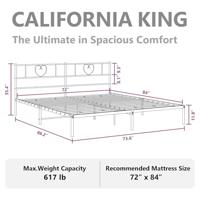 Bedframe met hoofdbord metaal zwart 183x213 cm - thumbnail