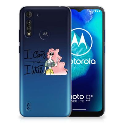 Motorola Moto G8 Power Lite Telefoonhoesje met Naam i Can Motorola Moto G8 Power Lite Telefoonhoesje met Naam i Can