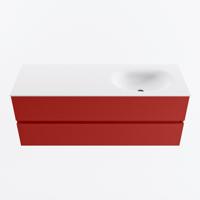 MONDIAZ VICA 130cm badmeubel onderkast Fire 2 lades. Wastafel MOON rechts 1 kraangat, kleur Talc. - thumbnail