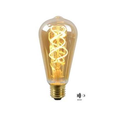 Lucide ST64 TWILIGHT SENSOR - Filament lamp - Ø 6,4 cm - LED - E27 - 1x4W 2200K - Dag/nacht sensor - Amber