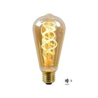 Lucide ST64 TWILIGHT SENSOR - Filament lamp - Ø 6,4 cm - LED - E27 - 1x4W 2200K - Dag/nacht sensor - Amber - thumbnail